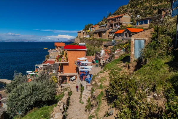 Yumani dorp op Isla del Sol — Stockfoto