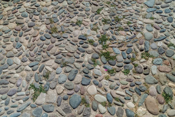 Bir Arnavut kaldırımlı yol detay — Stok fotoğraf