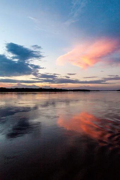 Sunset over river Napo — Stock Photo, Image
