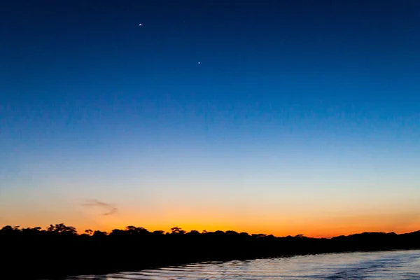 Sunset over Amazon river — Stock Photo, Image