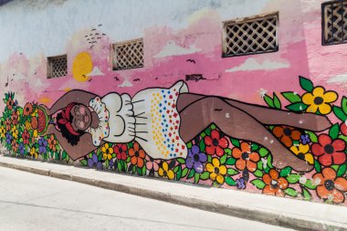 Cartagena Merkezi renkli grafiti