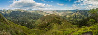 Panorama of a valley in Cauca region  clipart