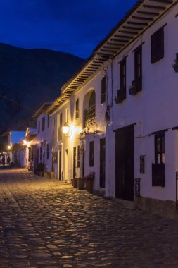 Villa de Leyva Arnavut kaldırımlı stree