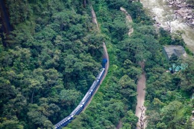 Train in Urubamba river valley clipart