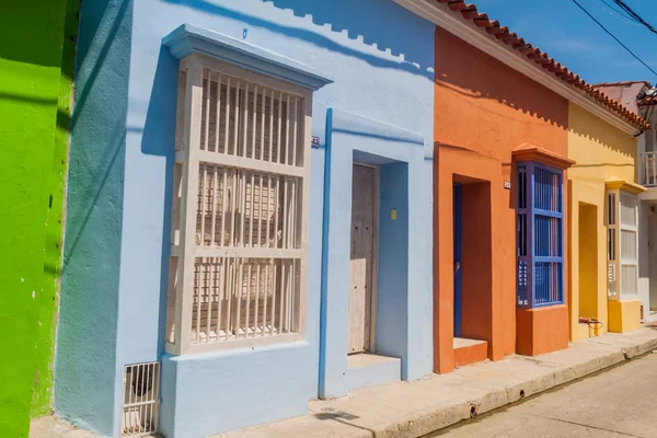 Maisons colorées dans le centre de Cartagena — Photo