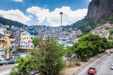 RIO DE JANEIRO, BRAZIL - JAN 29: View of favela Rocinha in Rio de Janeiro, Brazil clipart