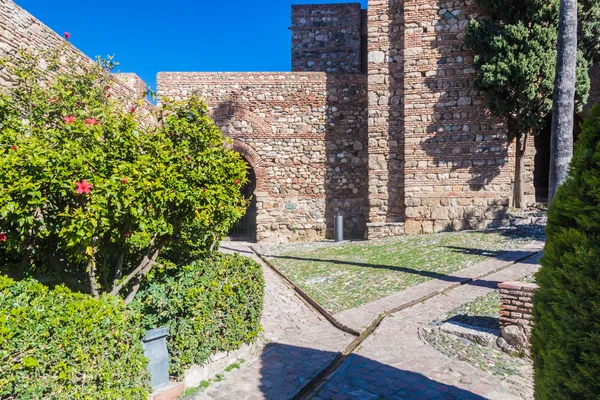 Paredes Fortaleza Alcazaba Málaga España — Foto de Stock