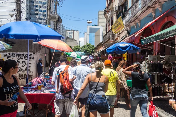 Rio Janeiro Brasile Gennaio 2015 Gente Cammina Una Strada Nel — Foto Stock