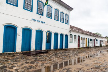 Görünümü bir eski koloni kasabasının Paraty, Brezilya