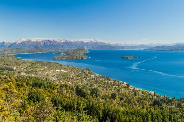 Vista Aérea Del Lago Nahuel Huapi Cerca Bariloche Argentina —  Fotos de Stock