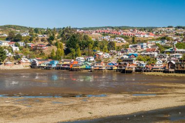 Palafitos (Uzunbacak evleri) Castro, Chiloe Adası, Şili