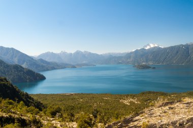 Lago Todos los Santos (bütün Azizler göl) ile Monte Tronador volkan arka planda, Şili