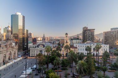 Santiago, Şili 'deki Plaza de las Armas Meydanı