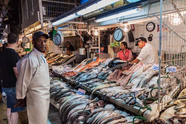 智利圣地亚哥 2015年3月28日 智利圣地亚哥中心市场上的新鲜鱼和海鲜 — 图库照片