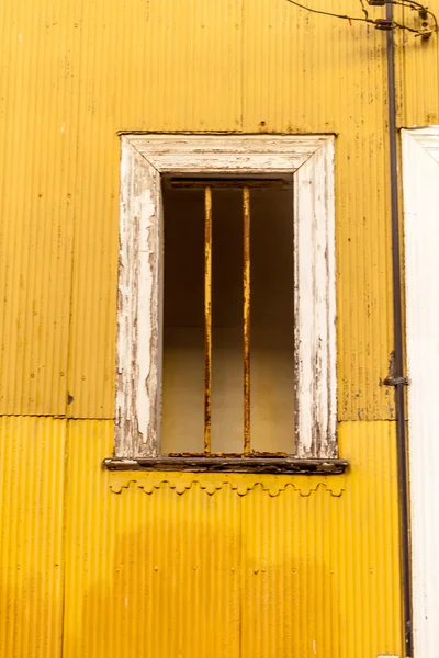 Okno Barevné Dům Centru Valparaiso Chile — Stock fotografie