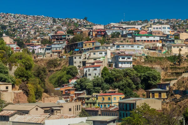 Case Colorate Sulle Colline Valparaiso Cile — Foto Stock