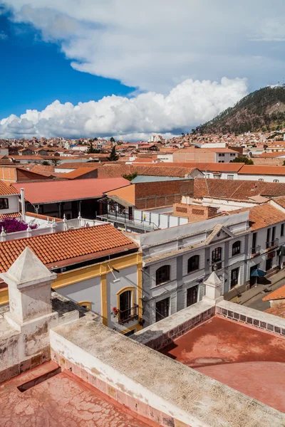 Vista Aérea Sucre Capital Bolivia Tomada Desde Techo Del Templo — Foto de Stock