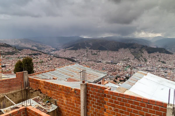 Vista Aérea Das Casas Ruas Paz Bolívia — Fotografia de Stock