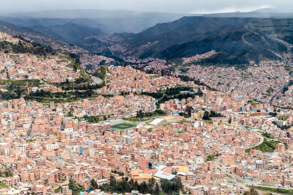 Vista Aérea Das Casas Ruas Paz Bolívia — Fotografia de Stock
