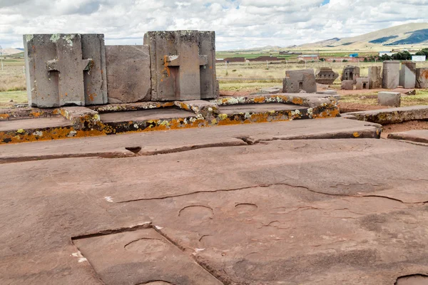 Πλατφόρμα Litica 131 Τόνοι Στάθμιση Πέτρα Στο Pumapunku Ερείπια Προκολομβιανή — Φωτογραφία Αρχείου