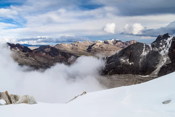 Nézd Cordillera Real Hegység Magas Camp Hegymászók Huayna Potosi Hegy — Stock Fotó