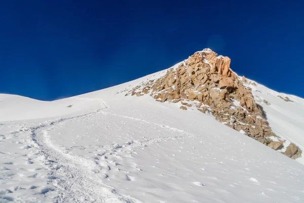 Szlak Prowadzący Górski Szczyt Huayna Potosi Boliwia — Zdjęcie stockowe
