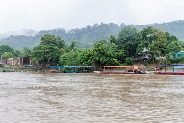 Bateaux Sur Rivière Beni Près Rurrenabaque Bolivie — Photo