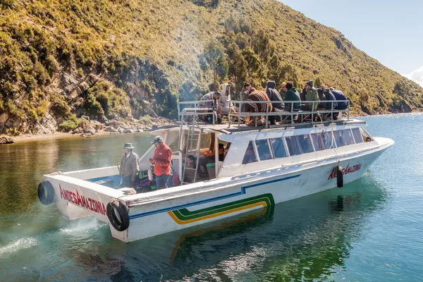 Isla Del Sol Boliwia Maja 2015 Roku Turystów Wycieczkę Wyspę — Zdjęcie stockowe