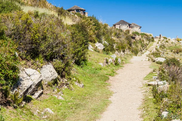 Wieś Isla Del Sol Wyspa Słońca Jeziorze Titicaca Bolivia — Zdjęcie stockowe