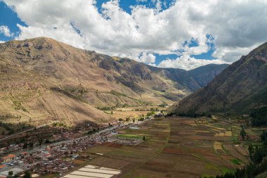Kutsal Vadi Incas yakınındaki Pisac Köyü, Peru