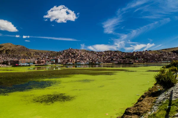 Harbor Puno City Background Peru — Stock Photo, Image