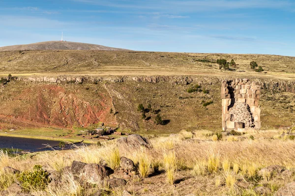 Ruin Funerary Tower Sillustani Peru — Stock Photo, Image