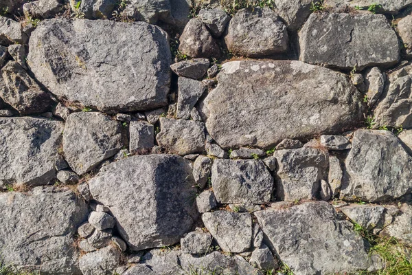 Dettaglio Muro Pietra Una Terrazza Agricola Alle Rovine Machu Picchu — Foto Stock