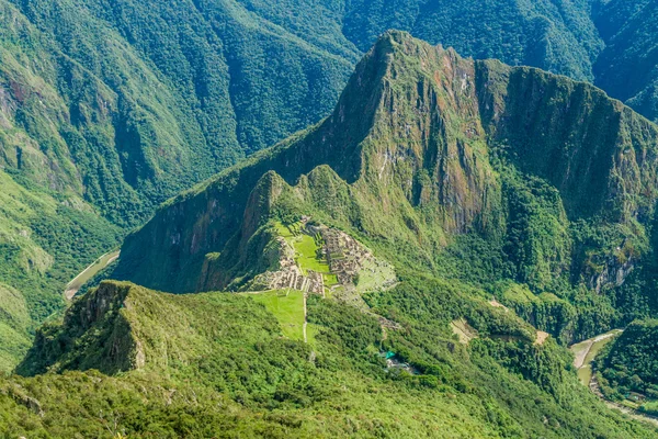 Veduta Aerea Delle Rovine Machu Picchu Dalla Montagna Machu Picchu — Foto Stock