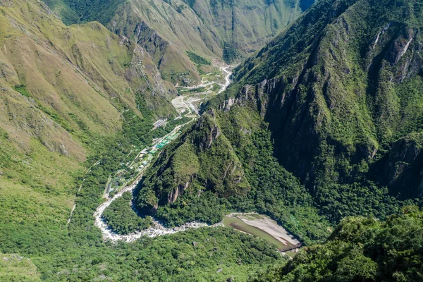 Veduta Aerea Della Valle Urubamba Con Centrale Idroelettrica Dalle Rovine — Foto Stock