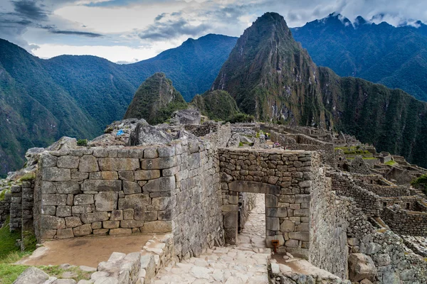 Main Entrance Machu Picchu Ruins Peru — Stock Photo, Image