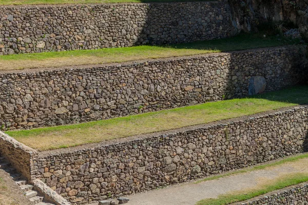 Jordbruks Terrasser Inka Ruinerna Ollantaytambo Heliga Dalen Inkafolket Peru — Stockfoto