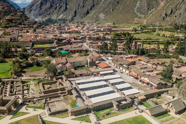 Vista Aérea Ollantaytambo Valle Sagrado Los Incas Perú — Foto de Stock