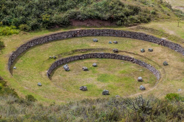 Runde Landwirtschaftliche Terrassen Muräne Von Inca Imperium Peru — Stockfoto