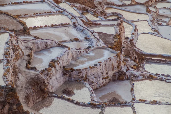 Patelnie Wydobycia Soli Salinas Świętą Dolinę Inków Peru — Zdjęcie stockowe