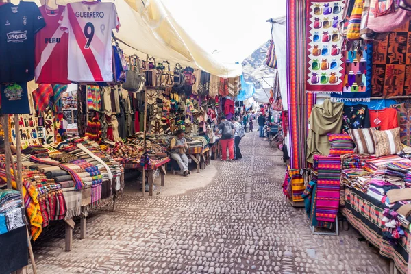 Pisac Peru Mei 2015 Beroemde Inheemse Markt Pisac Heilige Vallei — Stockfoto