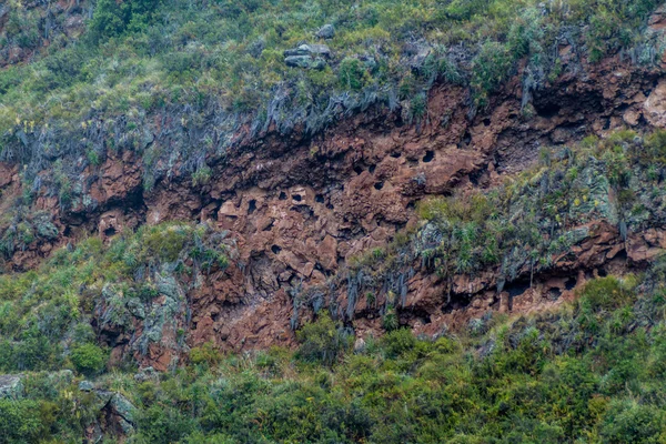 Tumbas Incas Saqueadas Cerca Del Pueblo Pisac Perú — Foto de Stock