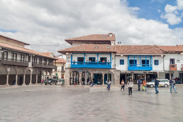 Cusco Peru Května 2015 Koloniální Domy Lemující Náměstí Plaza Armas — Stock fotografie