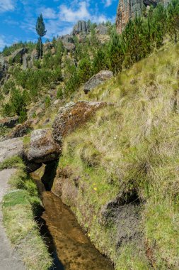 Cumbe Mayo - öncesi Inca su kemeri 2000 yaşında 9 km uzunluğunda. Cajamarca yakınındaki kuzey Peru.
