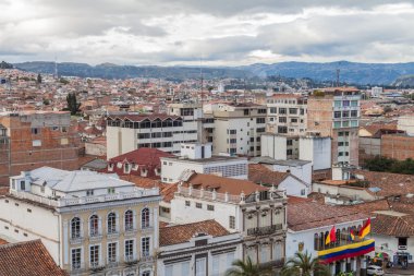 Cuenca, Ekvator - 17 Haziran 2015: Cuenca, Ekvador hava görünümünü