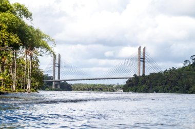 Üzerinde nehir Oyapock (Oiapoque) Fransız Guyanası ve Brezilya arasında köprü