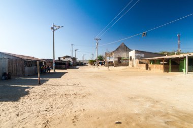 Cabo De La Vela, Kolombiya - 23 Ağustos 2015: Küçük balıkçı köyü Cabo de la Vela La Guajira yarımadası üzerinde yer.