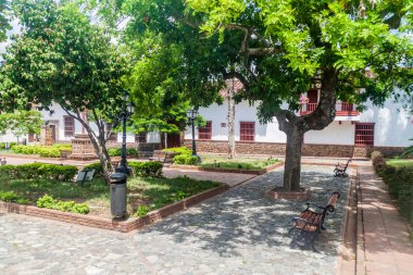 Küçük parkta Santa Fe de Antioquia, Colombia.