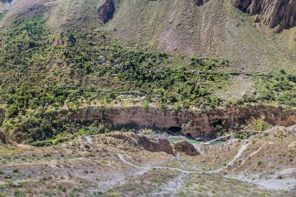 Villaggio San Juan Chuccho Nel Profondo Del Canyon Colca Perù — Foto Stock