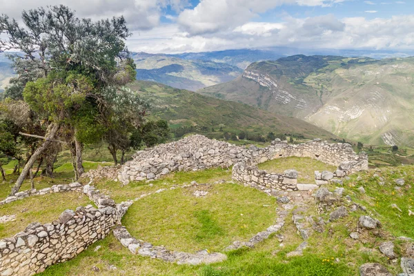 Restos Casas Redondas Kuelap Ciudad Ruinas Ciudad Chachapoyas Cultura Bosque — Foto de Stock